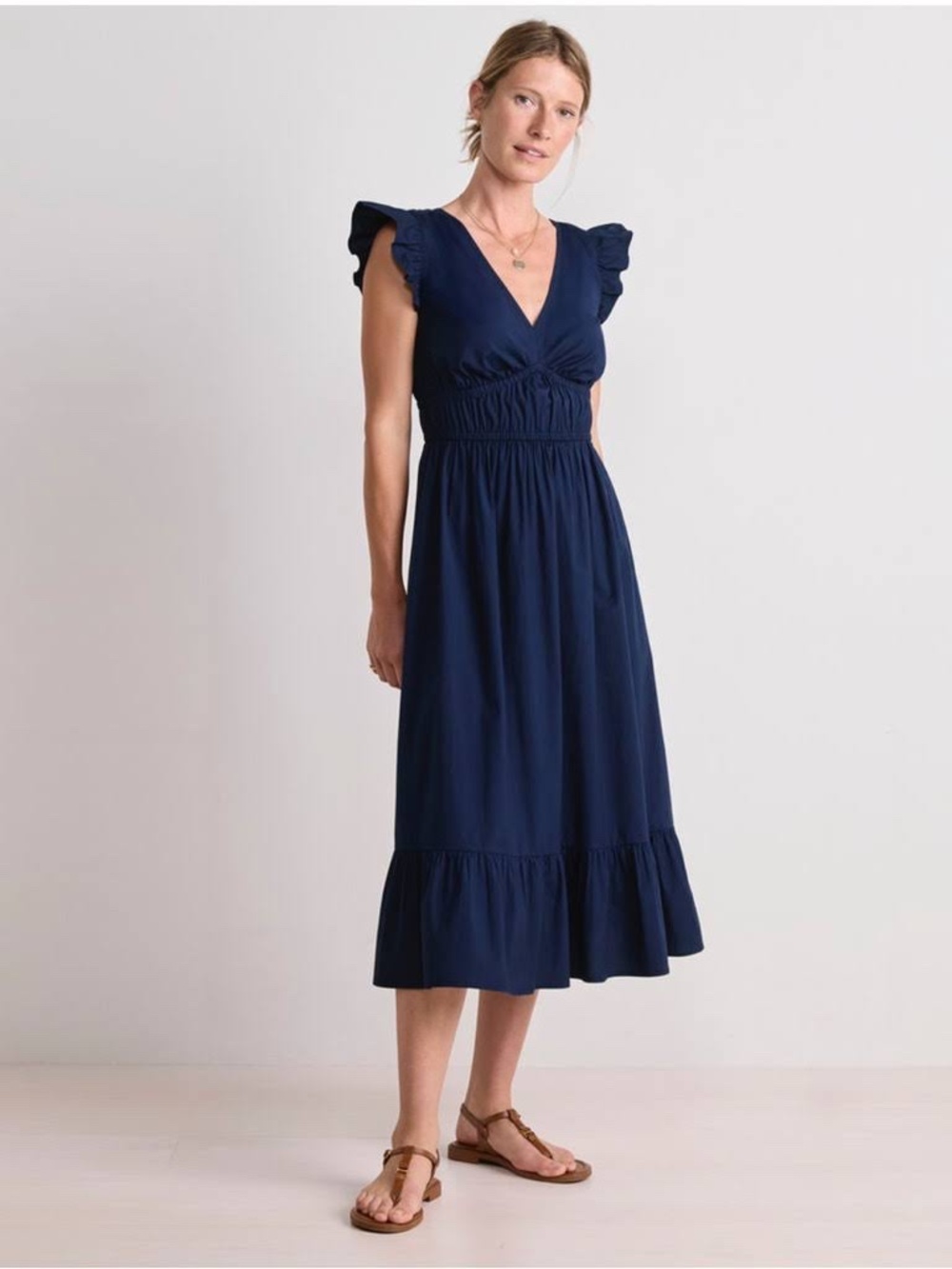 Vineyard Vines Flutter Ruffle Poplin Dress XL